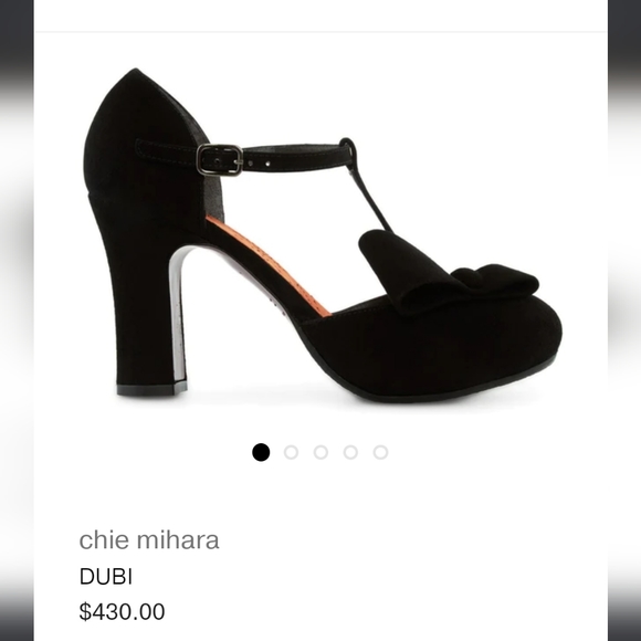Chi Mihara Suede Pumps w/ black bow tie - Picture 8 of 12